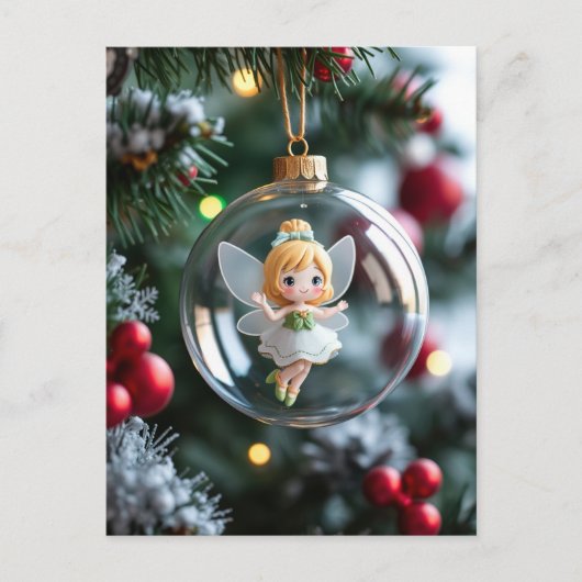 クリスマスツリーの妖精 シーズンポストカード (正面)