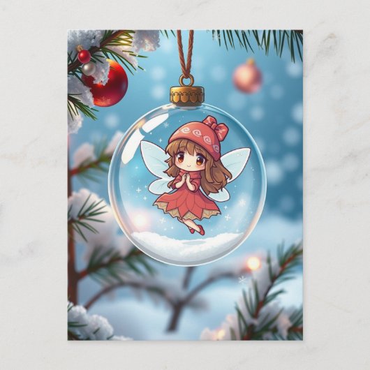 クリスマスツリーの妖精 シーズンポストカード (正面)
