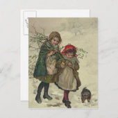 クリスマスツリーの妖精、パブからのイラストレーション。 1886年 シーズンポストカード (正面/裏面)