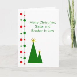 クリスマスツリーの姉妹と義兄のクリスマス シーズンカード