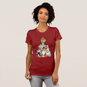 クリスマスツリーの子ネコのTシャツ Tシャツ (正面フル)