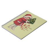 クリスマスツリーの子供 ヴィンテージイラストアート ノートブック (左側)