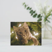 クリスマスツリーの子猫 – カスタマイズ可能 シーズンポストカード (スタンド正面)