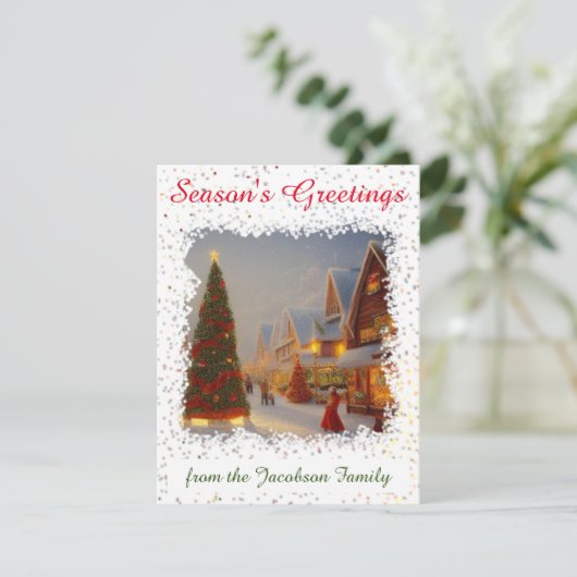 クリスマスツリーの季節の挨拶 シーズンカード (スタンド正面)