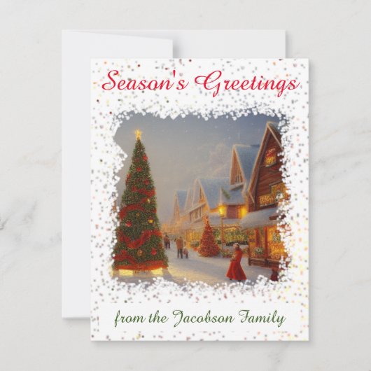 クリスマスツリーの季節の挨拶 シーズンカード (正面)