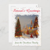 クリスマスツリーの季節の挨拶 シーズンポストカード (正面/裏面)