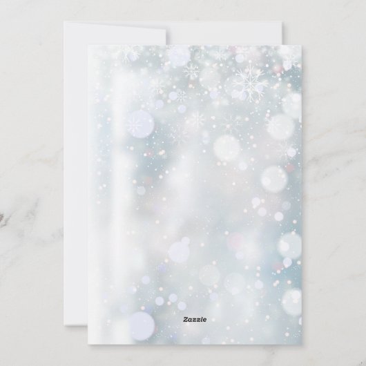 クリスマスツリーの定義と雪の結晶 シーズンカード (裏面)