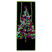 クリスマスツリーの宝石を緑に ワインギフトバッグ (正面)