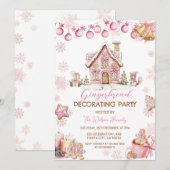 クリスマスツリーの家の飾り付けパーティーの招待状 招待状 (正面/裏面)