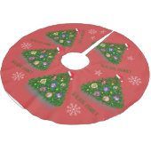 クリスマスツリーの家族のクリスマスの写真 ブラッシュドポリエステルツリースカート (アングル)