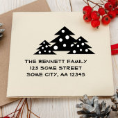 クリスマスツリーの家族の住所 ラバースタンプ