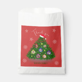 クリスマスツリーの家族の写真 フェイバーバッグ