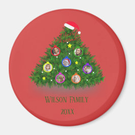 クリスマスツリーの家族の写真 マグネット