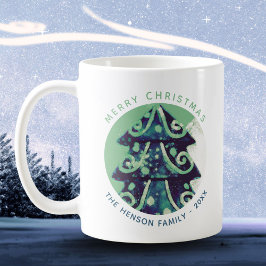 クリスマスツリーの家族の名前 コーヒーマグカップ