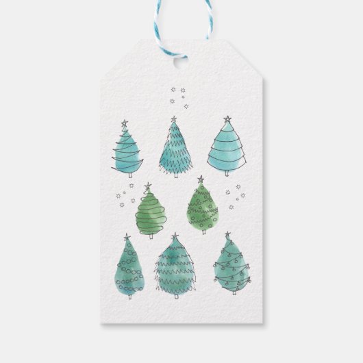 クリスマスツリーの家族名 ギフトタグ (裏面)