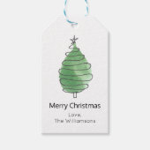 クリスマスツリーの家族名 ギフトタグ (正面)