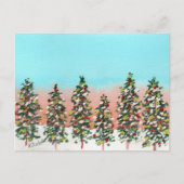 クリスマスツリーの家族 シーズンポストカード (正面)