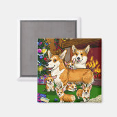 クリスマスツリーの家族 マグネット (正面/裏面)