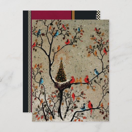 クリスマスツリーの巣の~の郵便はがきの写真の挿入物 シーズンポストカード (正面/裏面)