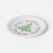 クリスマスツリーの希望の休日 ペーパープレート (アングル)