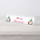 クリスマスツリーの帽子とギフト付き格言 デスクネームプレート (正面)