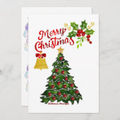 クリスマスツリーの平らなホリデーカード シーズンカード (正面/裏面)