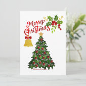 クリスマスツリーの平らなホリデーカード シーズンカード (スタンド正面)