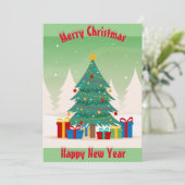 クリスマスツリーの平らなホリデーカード シーズンカード (スタンド正面)