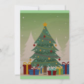 クリスマスツリーの平らなホリデーカード シーズンカード (裏面)