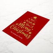 クリスマスツリーの形のカード 箔シーズンカード (回転した状態)