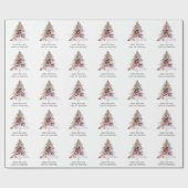 クリスマスツリーの形の写真名メリークリスマス ラッピングペーパー (フラット)