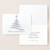 クリスマスツリーの形 – 銀箔グリーティングカード 箔カード (ディスプレー)