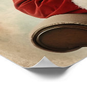 クリスマスツリーの懐かしいサンタクロース ポスター (角)