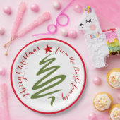クリスマスツリーの抽象画 プレート (パーティー)