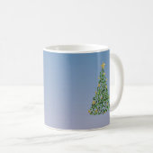 クリスマスツリーの抽象的デザイン コーヒーマグカップ (正面右)