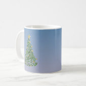 クリスマスツリーの抽象的デザイン コーヒーマグカップ (正面左)