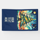 クリスマスツリーの抽象芸術アート3 – ファンおもしろい 横断幕 (横)