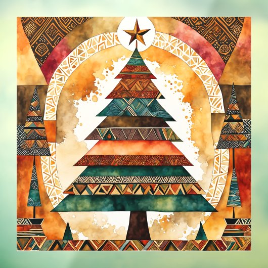 クリスマスツリーの抽象芸術アート44 – ファンおもしろい ウィンドウサイン (シート3)