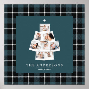 クリスマスツリーの数々のな写真の休日 ポスター