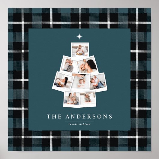 クリスマスツリーの数々のな写真の休日 ポスター (正面)