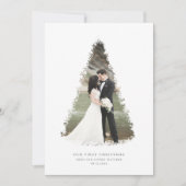 クリスマスツリーの新しいホリデーフォトカード シーズンカード (正面)