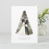クリスマスツリーの新しいホリデーフォトカード シーズンカード (スタンド正面)