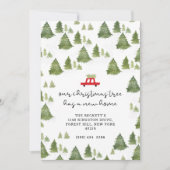 クリスマスツリーの新しいホームムービングアナウンス シーズンカード (正面)