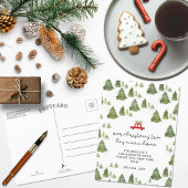 クリスマスツリーの新しいホームムービングアナウンス 案内ポストカード