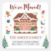 クリスマスツリーの新しい住所を移動 スクエアシール (正面)