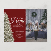 クリスマスツリーの新しい家のための休日の写真の移動 ポストカード (正面)