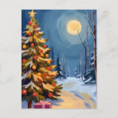クリスマスツリーの星の冬のホリデーカード シーズンポストカード (正面)