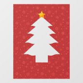 クリスマスツリーの星付き切り抜き ウィンドウサイン (シート)