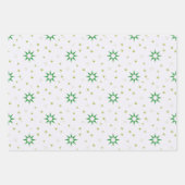 クリスマスツリーの星（白と赤） ラッピングペーパーシート (正面2)