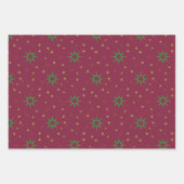 クリスマスツリーの星（白と赤） ラッピングペーパーシート (正面)